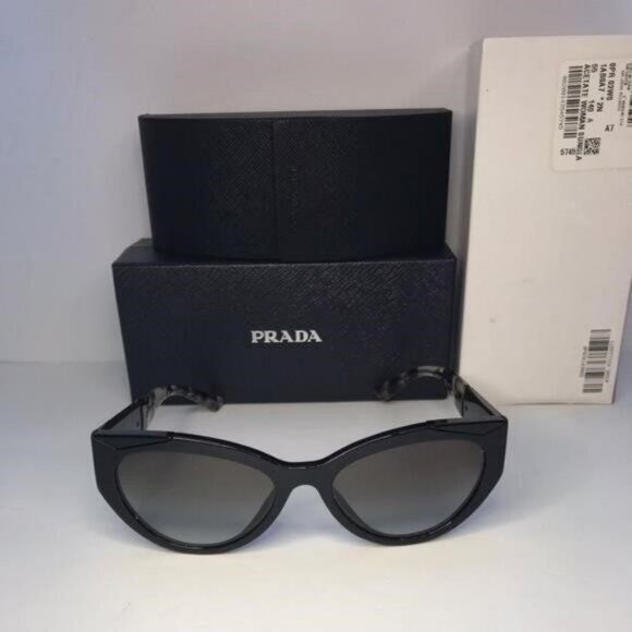 💯 Original Prada Grey Gradient Cat Eye Ladies Sunglasses PR 03WS 1AB0A7 55 - Picture 11 of 11